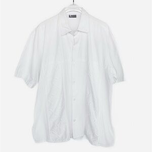 SANCA Western white botton down shirt sleeve shirt Mens size M/L
